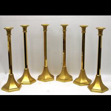 18" Brass Hex Base Candlesticks SKU C975-062